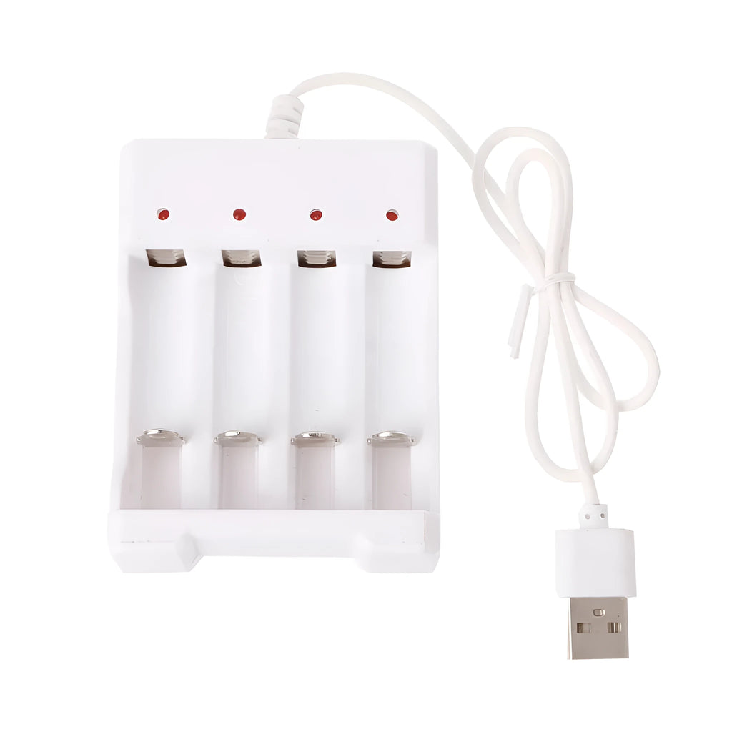 Universal smart 4-slot battery charger adapter 1.2V USB for AA AAA rechargeable NiMH NiCD batteries
