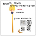 Yellow funny Donald Trump toilet brush made of plastic, 40cm long, with hanging slot