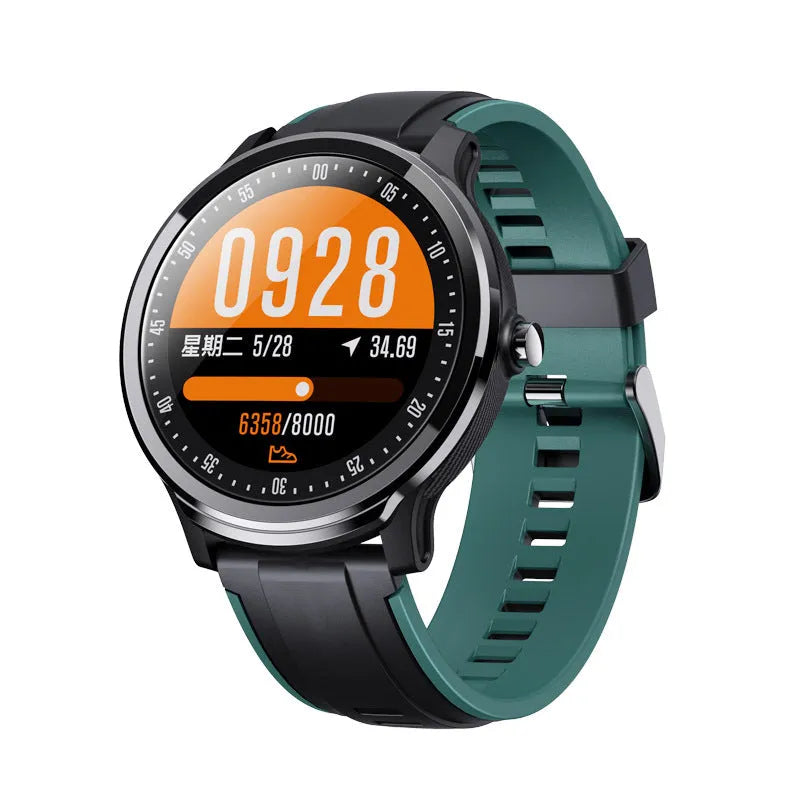 Waterproof heart rate multi sport smart watch with touch screen, 300mAh battery, in green or orange, 48.5mm case