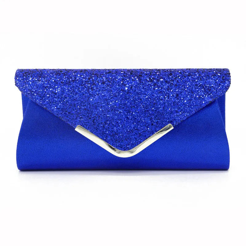 Fashion PU sequined women's bag in horizontal square shape with sequin finish, 25cm length, 12cm height, 5cm width