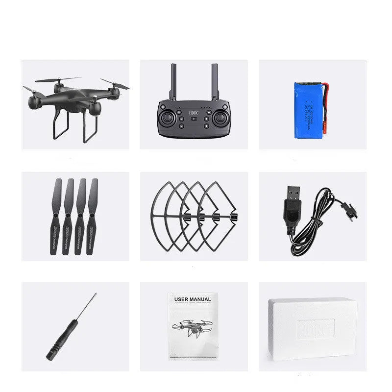 Four-axis remote control toy plane with protective rings, black, 42x34.5x15cm, with 2.4GHz remote