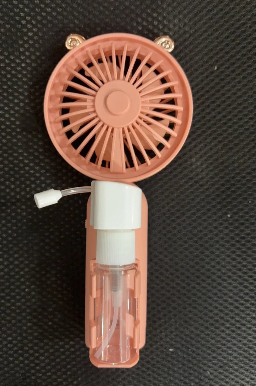 Personalised plastic USB nozzle fan in one of five colours: apricot, blue, green, orange, or pink.