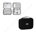 Black and grey EVA digital storage bag with hand bag shape for headphone and electronics organisation