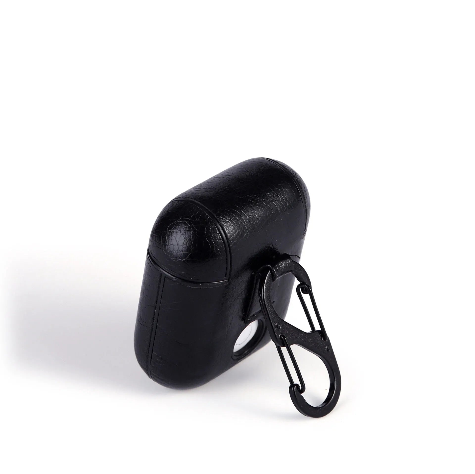 Genuine leather AirPods protective case with magnetic closure in black colour