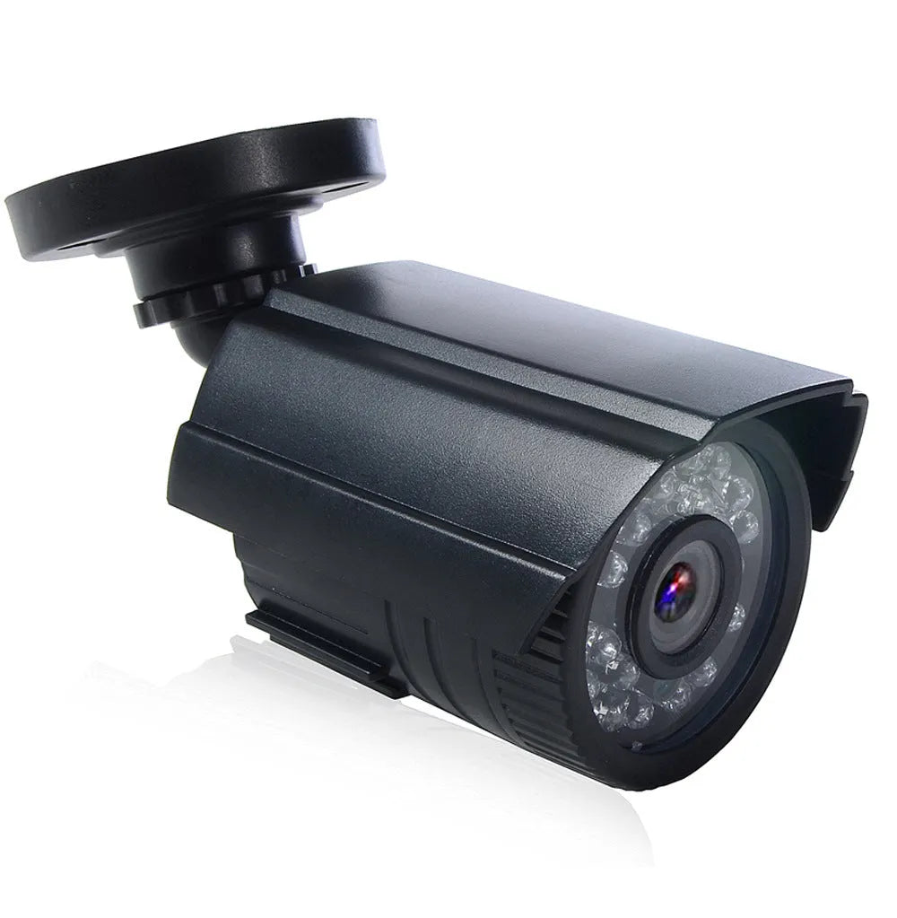 Black AHD HD waterproof security camera with fixed lens and infrared night vision
