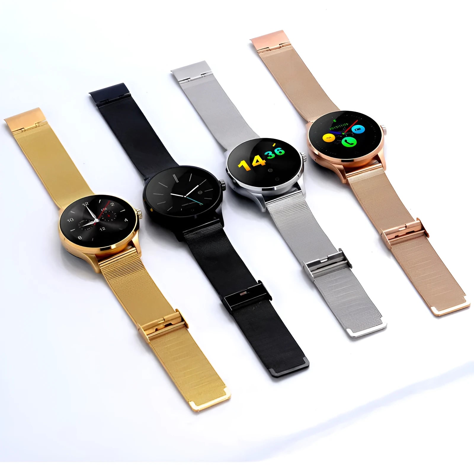 K88H intelligent watch with 1.3 inch IPS screen, heart rate monitoring, camera, available in black with belt strap