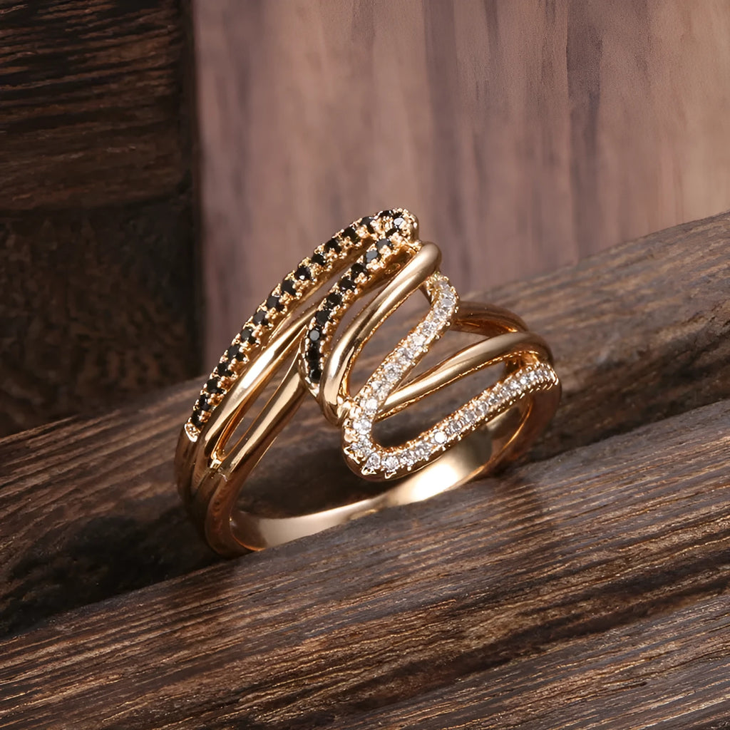 Women's micro-inlaid zircon ring copper electroplating finish colour WK2230