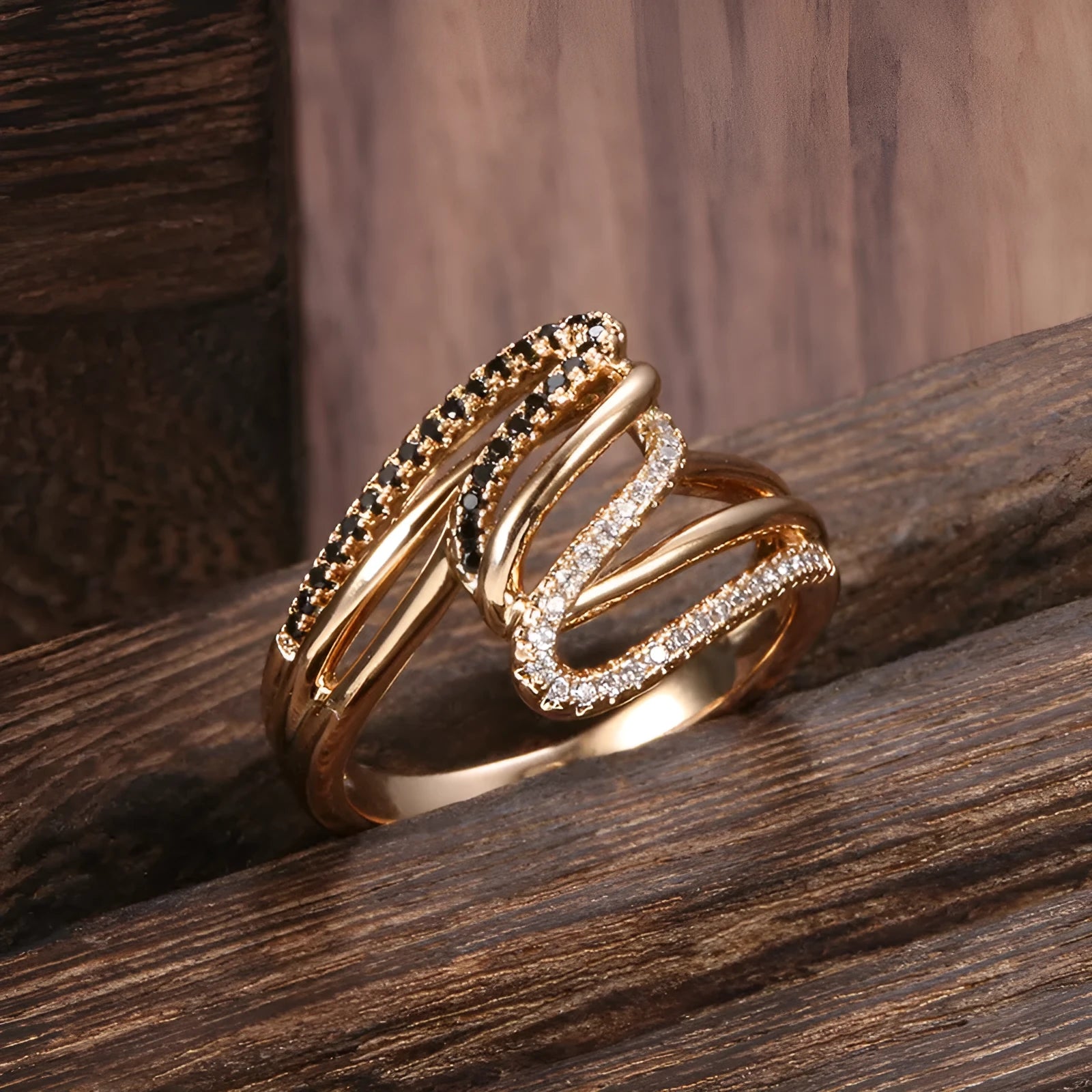 Women's micro-inlaid zircon ring copper electroplating finish colour WK2230