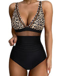 Women's high-waist backless one-piece swimsuit in polyester quick-dry fabric
