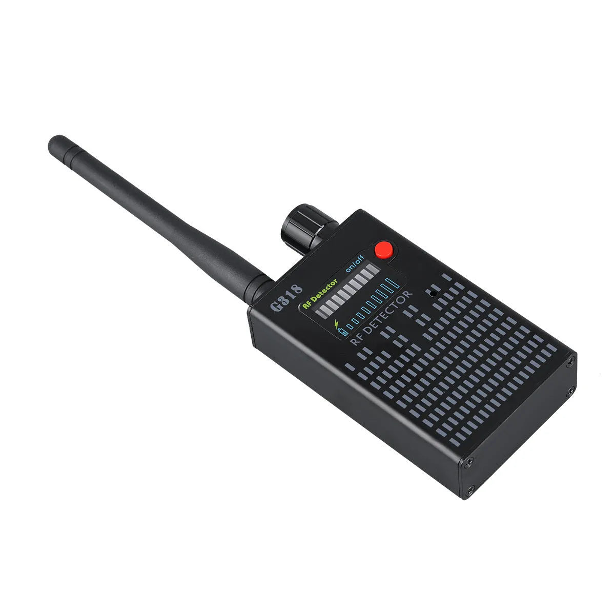 Black G318 aluminium alloy hole camera detector with dimensions 102x52.5x21.5mm