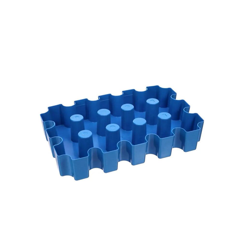 Blue PP portable ice tray maker for camping and picnic, size 34x22x6cm
