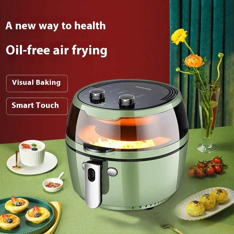 8-litre air fryer oven with viewing window and mechanical button controls