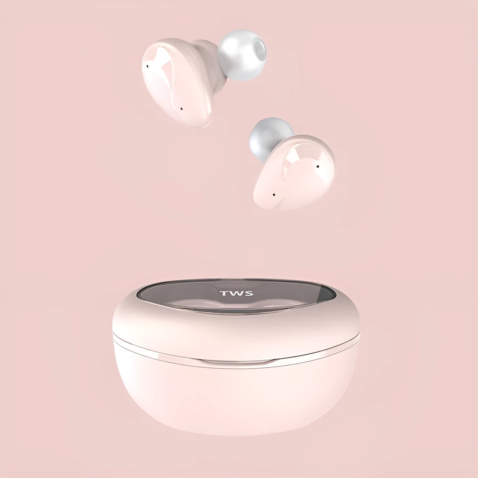 Active noise reduction wireless Bluetooth headset in black, with in-ear design and USB charging cable