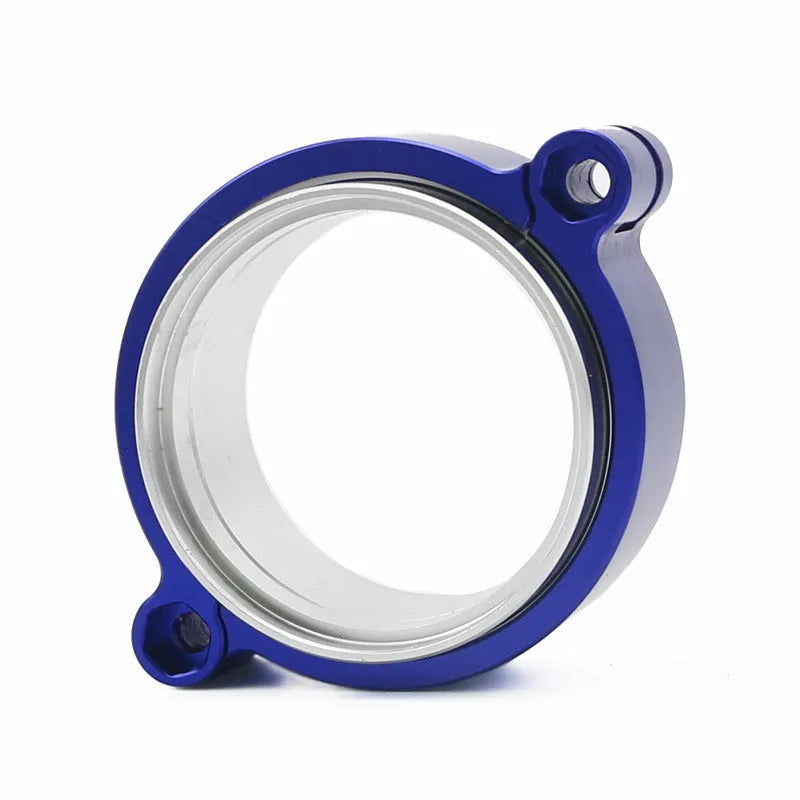 Aluminium fixed movement clamp for car exhaust systems in black, blue or red