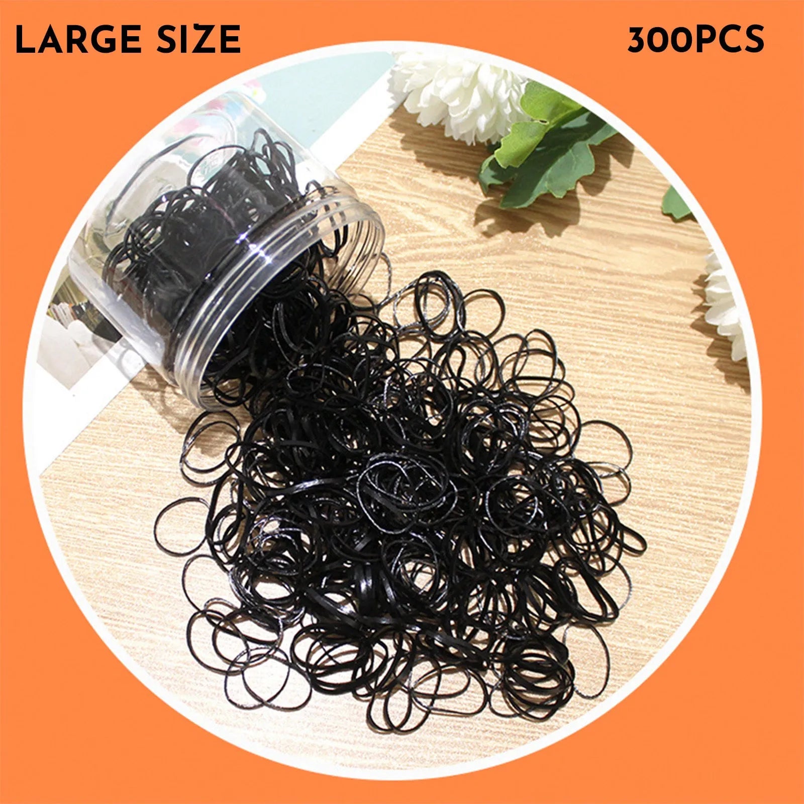 Multi-colour TPU baby hair ties in a reusable container, 300 or 600 pack for toddlers and girls with thin hair