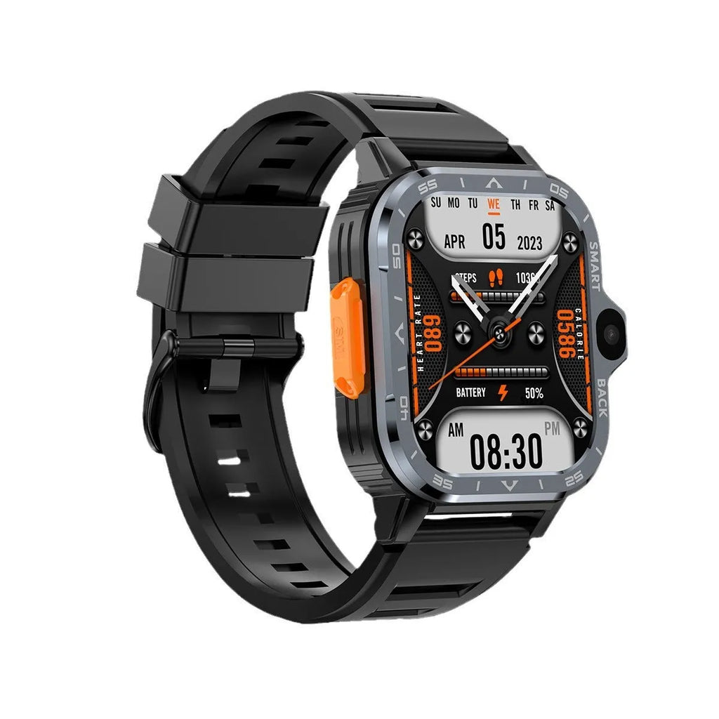 Student smart watch with TFT touch screen, Bluetooth calling, and heart rate monitor in black