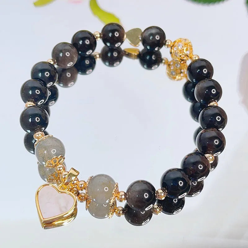 Sweet cool style silverstone bracelet for women with electroplating finish in flower colour variant