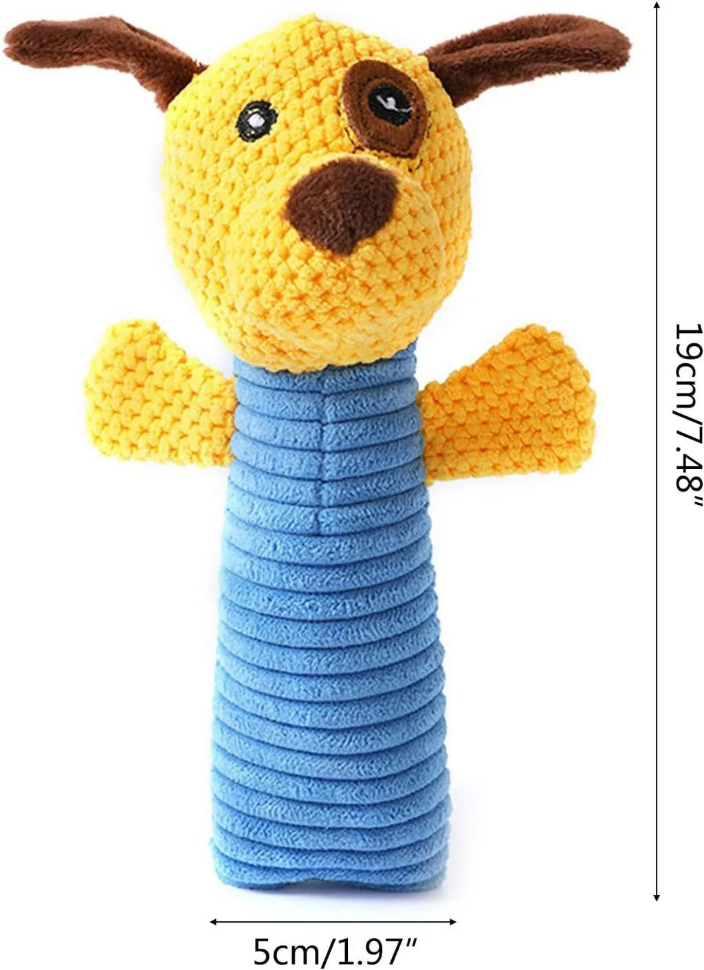 Dog squeaky toy stuffed animal dental chew toy in calves, frogs or puppies design