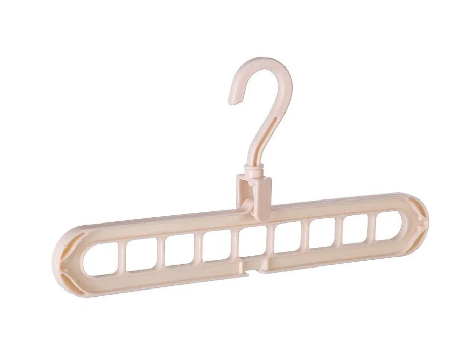 Plastic clothes hanger with 360° rotating hook, 33 cm long, in green colour on white background