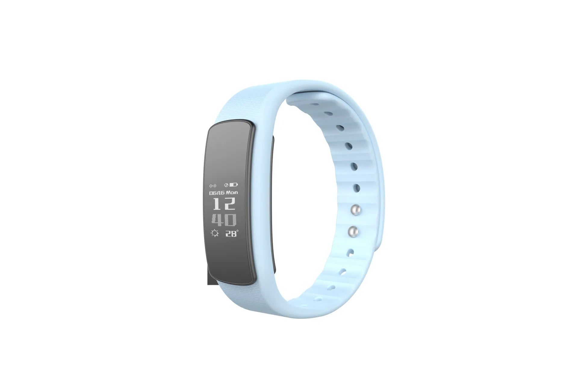 I6 smart sports bracelet with black TPU wristband and 0.96-inch colour touchscreen display