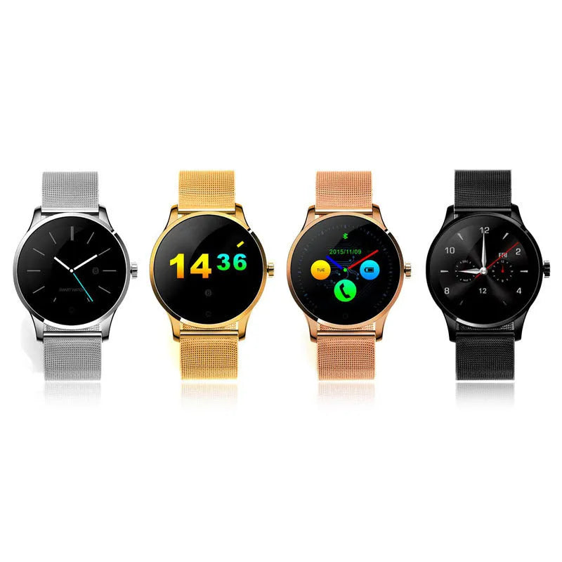 K88H intelligent watch with 1.3 inch IPS screen, heart rate monitoring, camera, available in black with belt strap