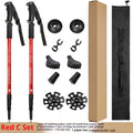Aluminium alloy trekking poles adjustable 65-135cm with mud supports and snow holders on a mountain trail
