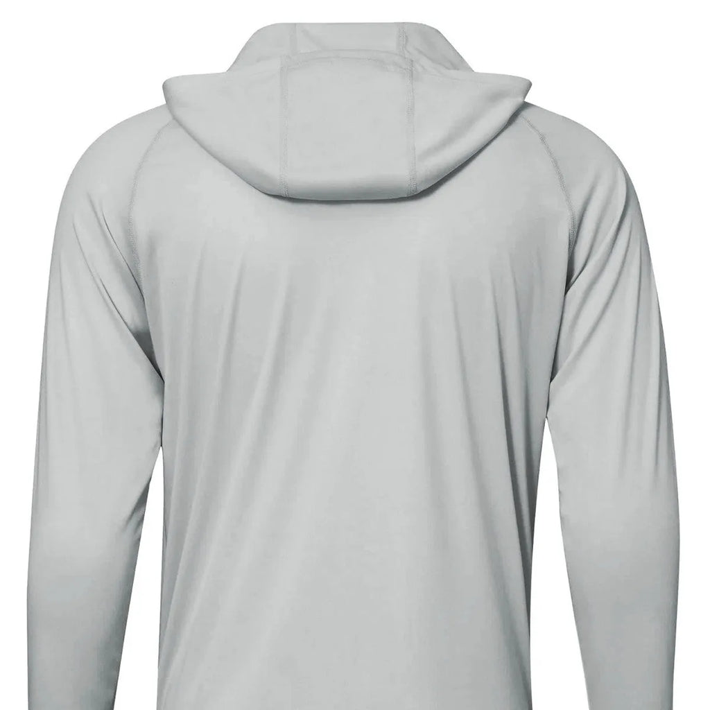 Outdoor UV-proof fishing long sleeve hooded top in black polyester with sun protection