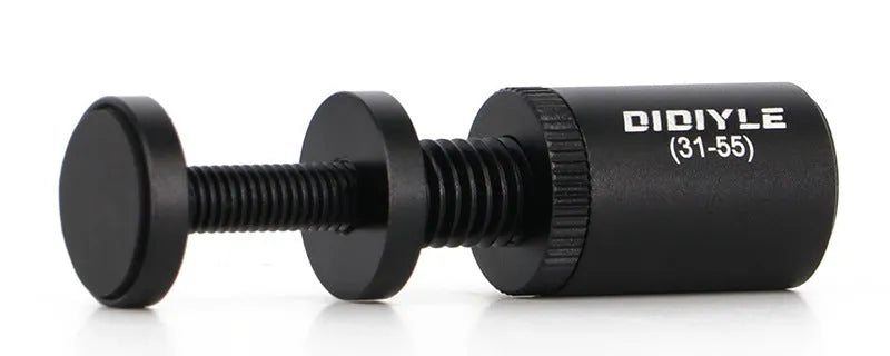 Spiral aluminium alloy graphics card support bracket with magnetic base in black finish on a PC case floor