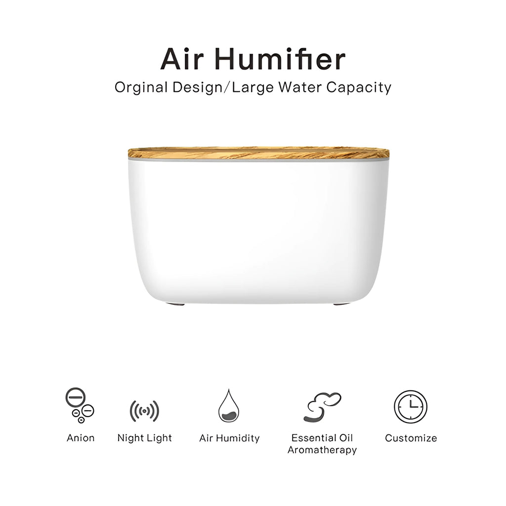 GX-22K compact white household atomizer humidifier with aromatherapy diffuser and night light functions.
