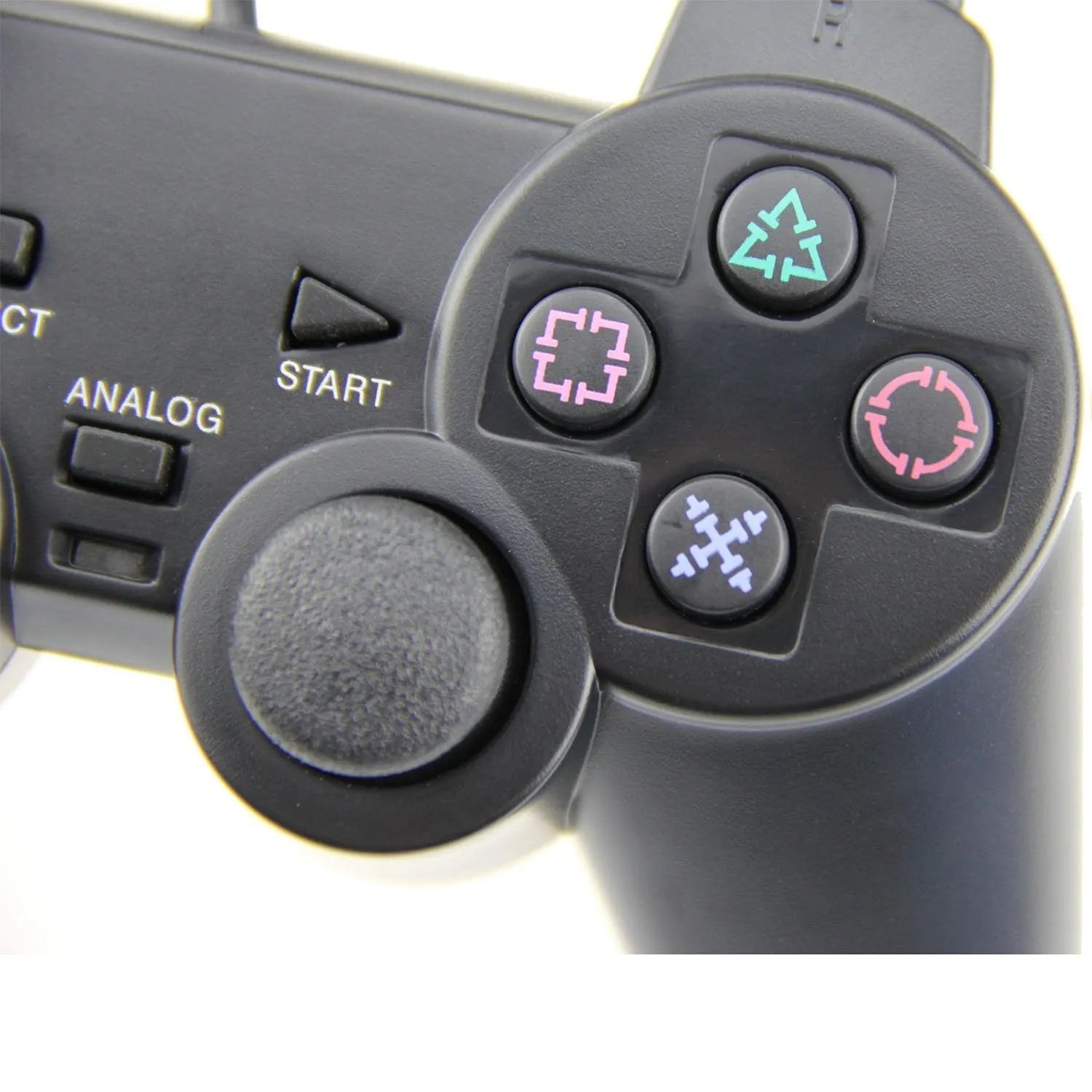 PS2 wired game controller with USB cable, ABS body, vibration function, neutral bare metal colour