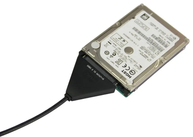 Black USB 3.0 to SATA 7+15 pin adapter cable for connecting hard drives externally