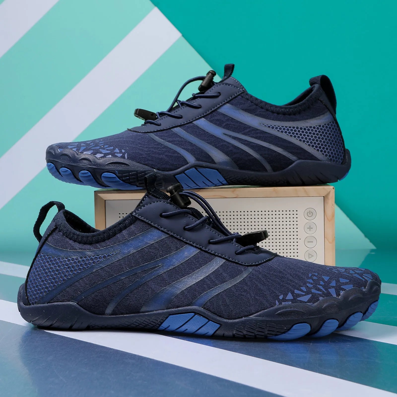 Lycra stretch fabric beach running shoes for upstream sports in multiple colour options