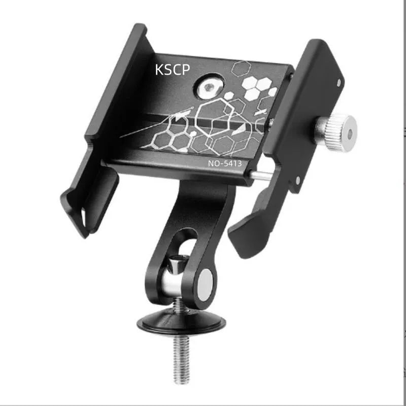Bicycle aluminium alloy mobile phone holder for motorcycle navigation, black colour, mounted on handlebars