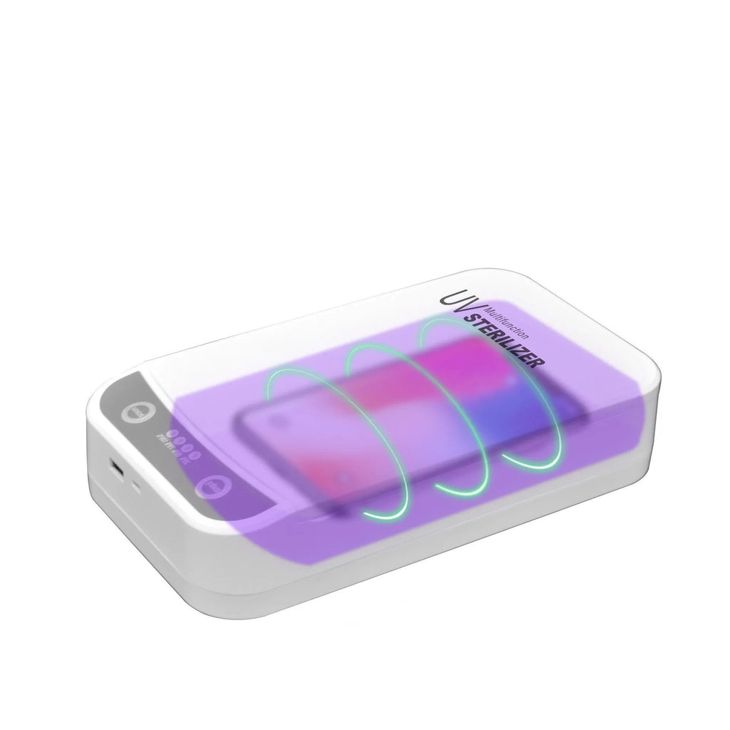 UV disinfection box for phones with 4 UV lamps, external 218x123x53mm, holds 6.5 inch phone, USB powered
