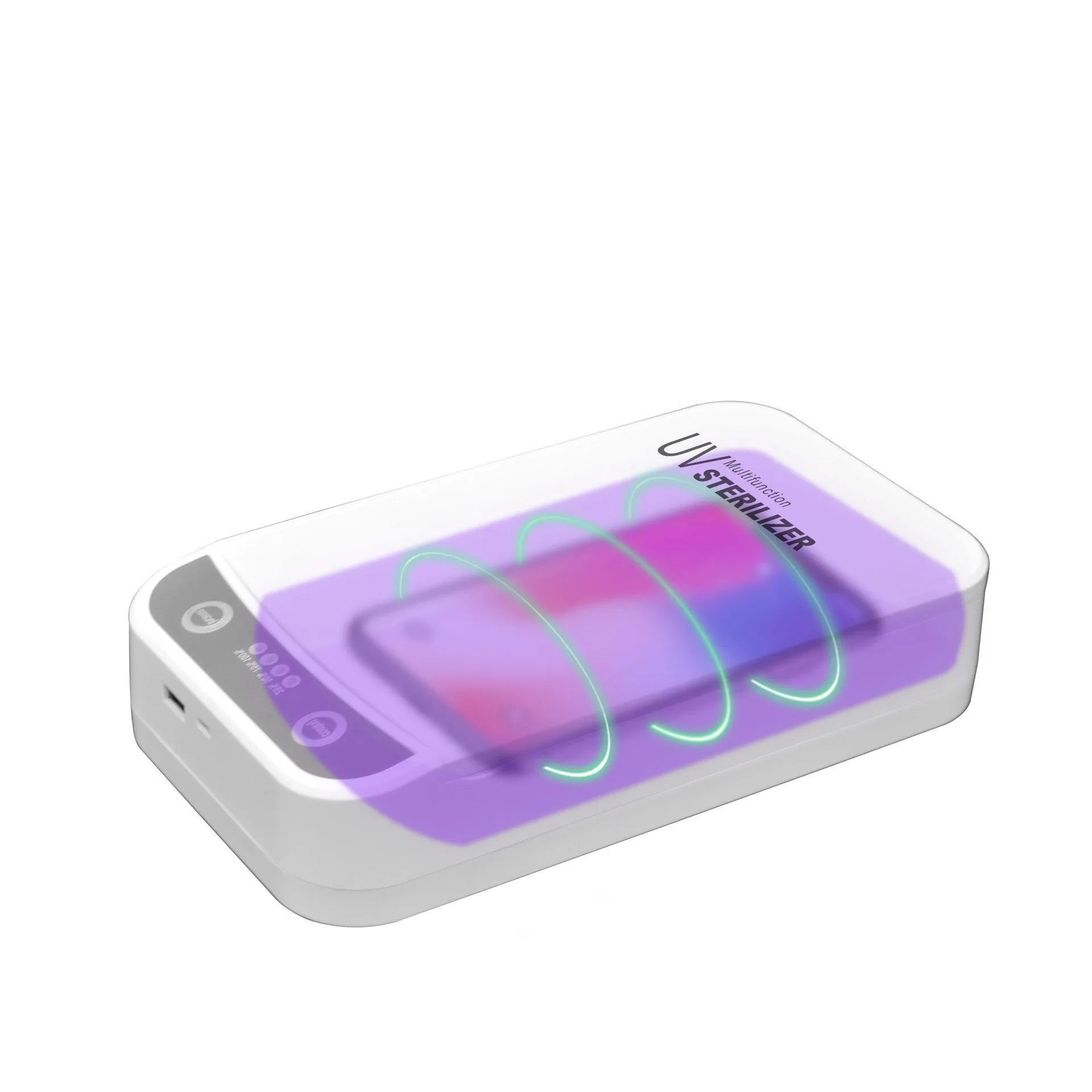 UV disinfection box for phones with 4 UV lamps, external 218x123x53mm, holds 6.5 inch phone, USB powered