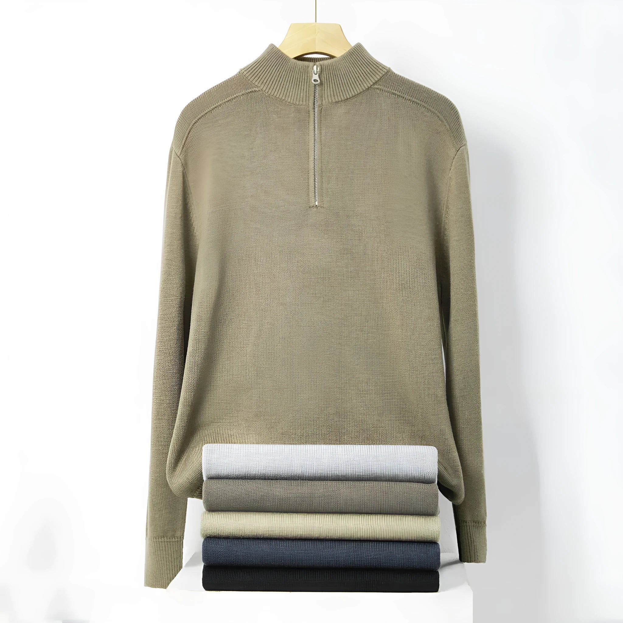 Men's casual sweater thickened wool base shirt slim fit pullover long sleeve in six colours for teenagers