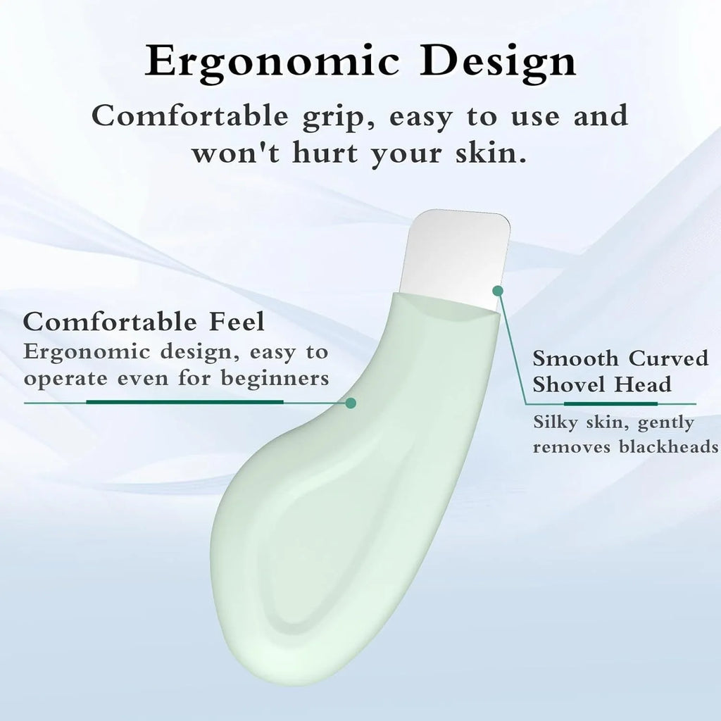 Stainless steel pore scraper facial tool with non-slip handle for blackhead removal