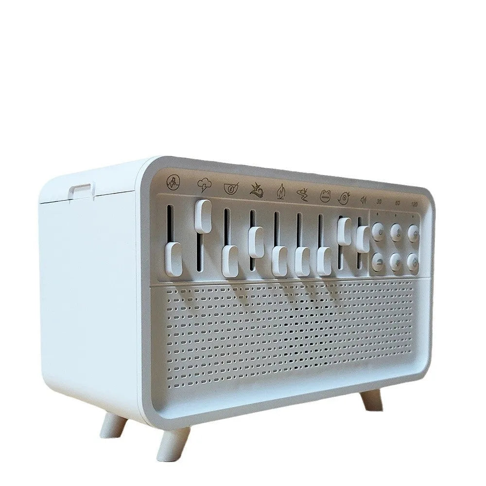 3 in 1 Bluetooth speaker white noise humidifier night light machine in white geometric design