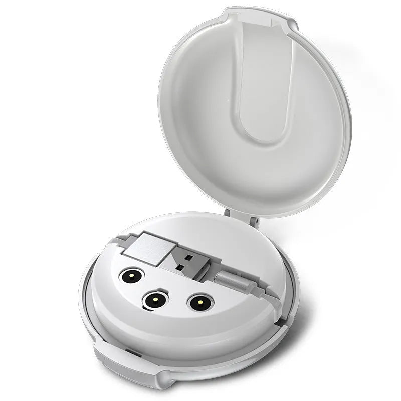 3-in-1 magnetic retractable style charger with three plugs and 1m cable for universal phone charging