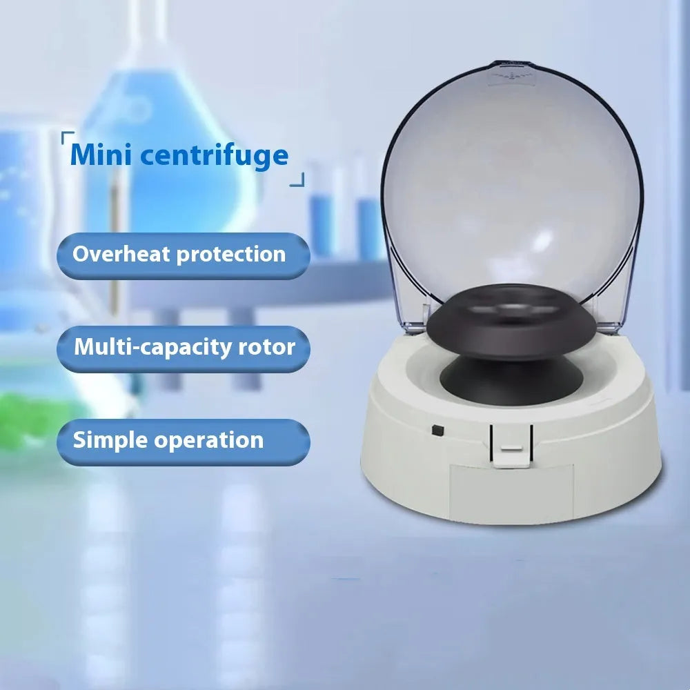 Mini laboratory centrifuge with 7000 RPM speed on benchtop