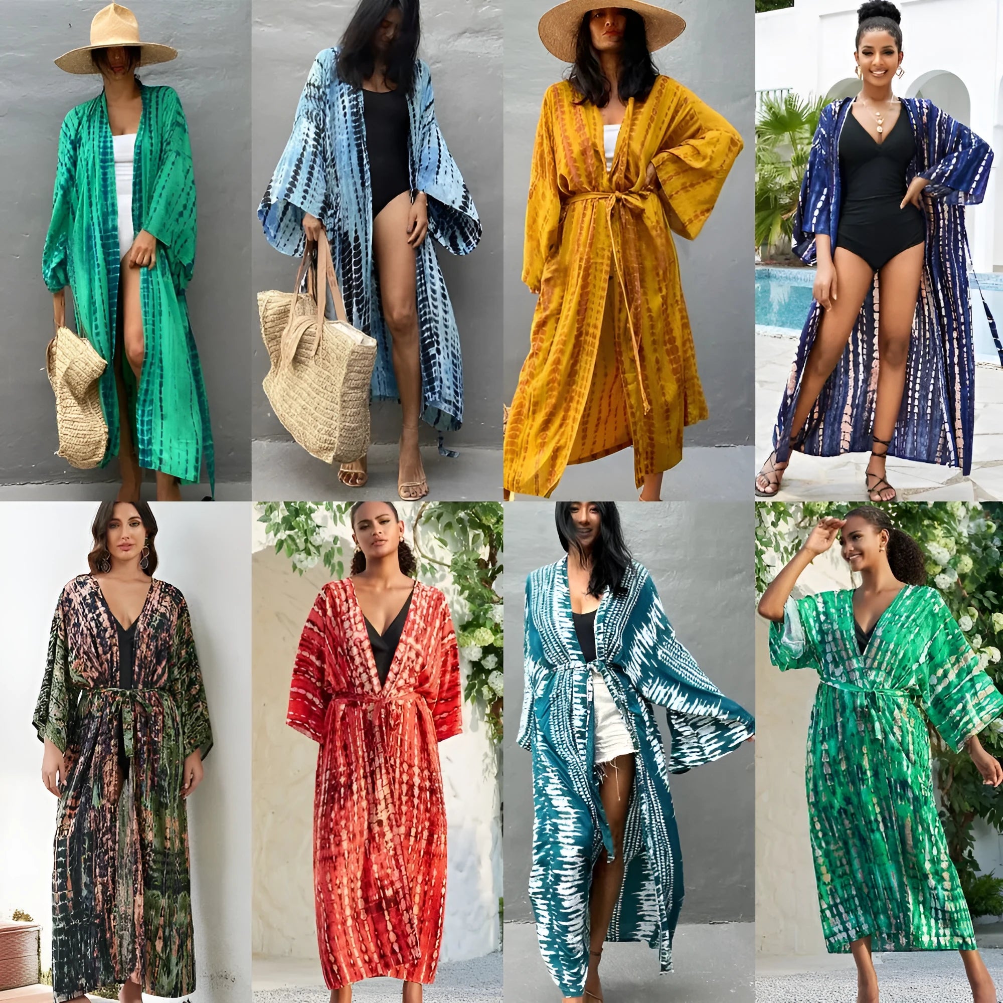 Printed cotton beach cover-up shirt with loose fit and colourful DN0712 pattern