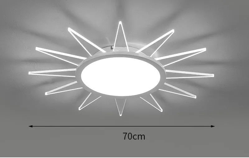 Modern circular aluminium LED ceiling lamp with remote control for dimming adjustments