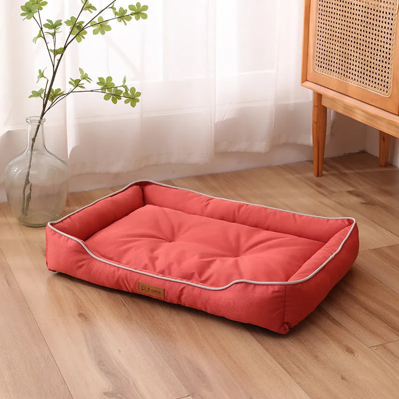 Gray dog sofa bed with 600D waterproof Oxford cloth and quick-rebound cushion in L size for medium dogs