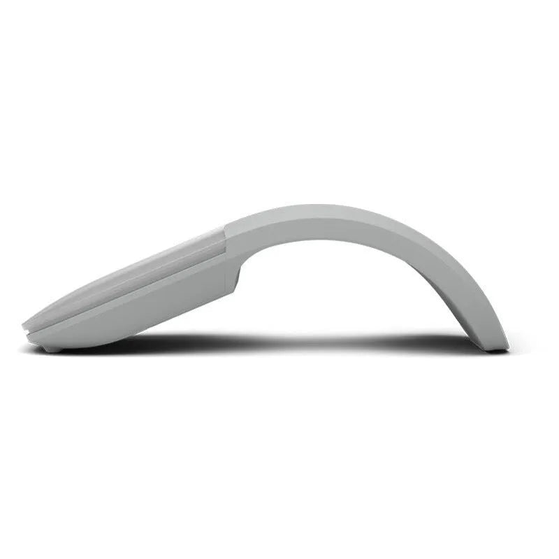 Folding wireless touch mouse shown in black colour with Bluetooth connectivity