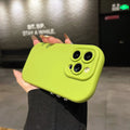 Silicone solid colour electroplated phone case for iPhone in antique white showing button covers and camera cutout
