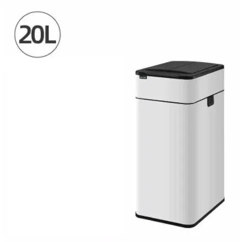 Stainless steel square smart trash can with inductive sensor and deodorising function.