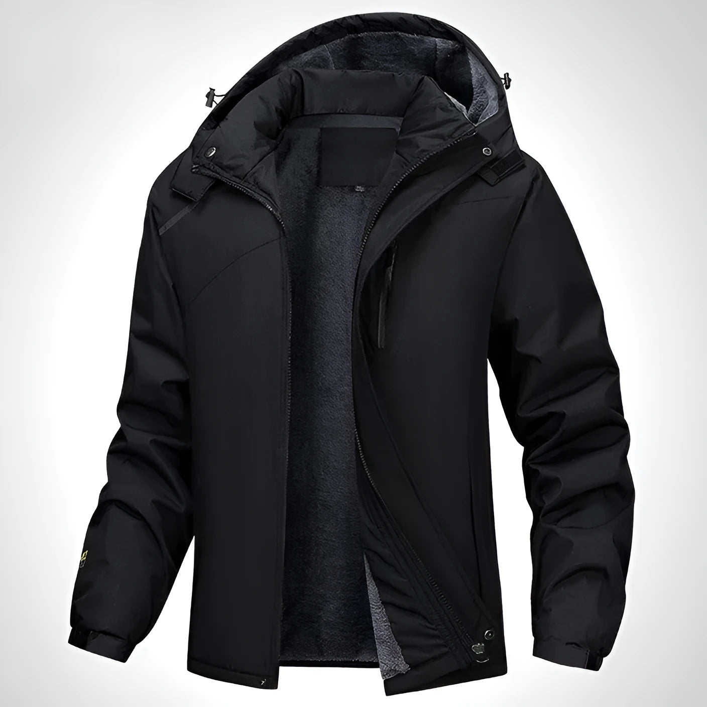 Men's plus size loose fit hooded waterproof coat in army green colour