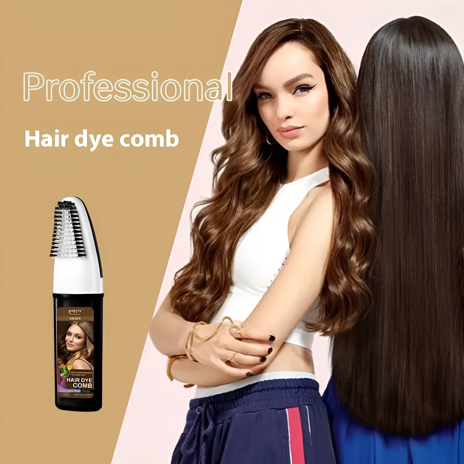Brown, Dark Brown and Wine Red 200ml hair dye bottles with applicator comb.