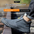 Welding work safety shoes mid-calf suede leather steel cloth 2366 Gray size 38-45 construction industry