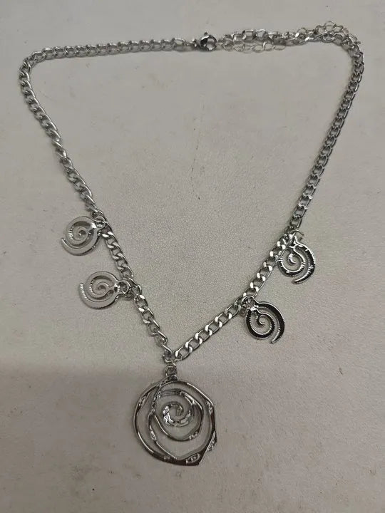 Spiral donut geometric jewellery set with necklace bracelet earrings in gold finish